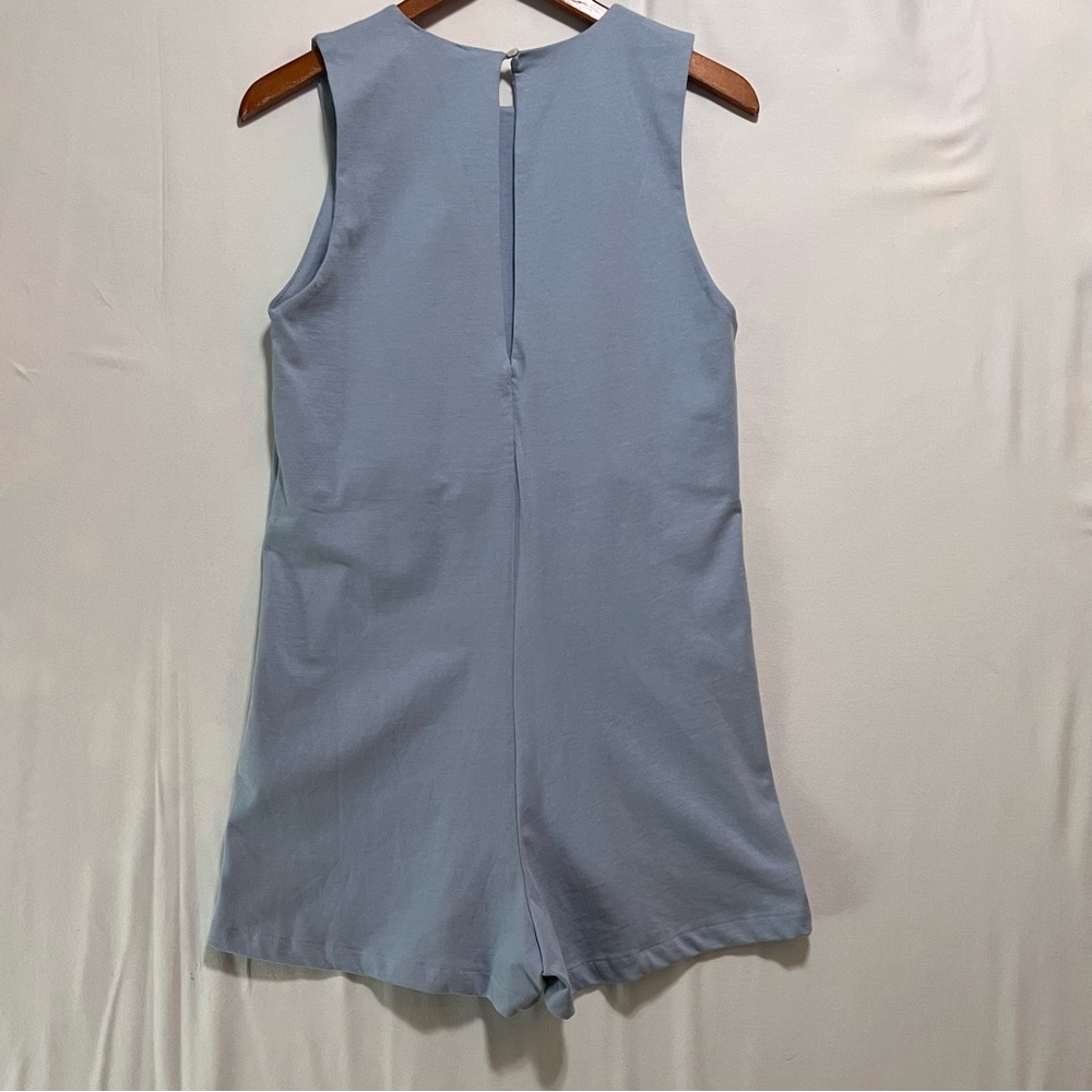 Zara Light Blue Romper L Sleeveless Minimal Chic Flowy Soft Summer - Picture 5 of 12